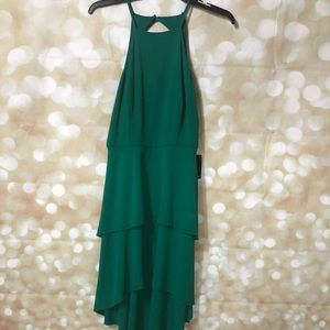 NWT Teeze Me Halter Georgette Green Dress.